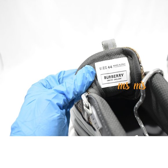 NIB BURBERRY Arthur Check PRINT Caged Chunky Sneakers - Picture 8 of 8